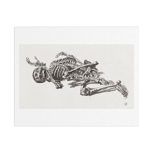 A Human Skeleton (1784-1859), Vintage Illustration by James Ward, Art Print on Canvas