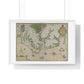 Engraved Map of Virginia (1618) Showing the Arrival of Sir Walter Raleigh's Expedition, from the Original, Framed Print