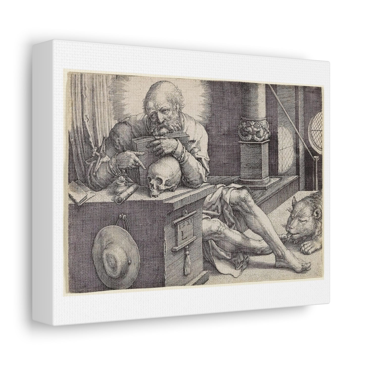 Saint Jerome in His Study (1521) by Lucas van Leyden from the Original, Framed Art Print