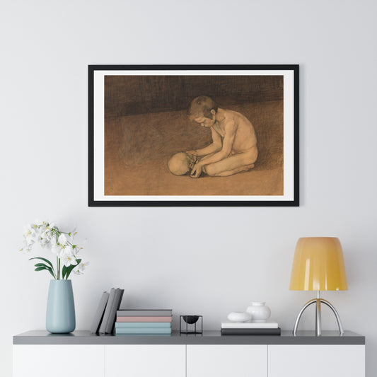 Boy with Skull (1893) by Magnus Enckell, from the Original, Framed Print