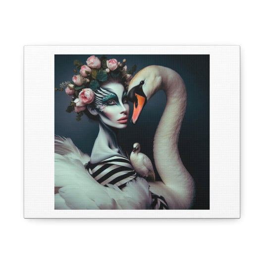 Leda and the Swan, Magazine Cover Art 'Designed by AI' Print on Canvas