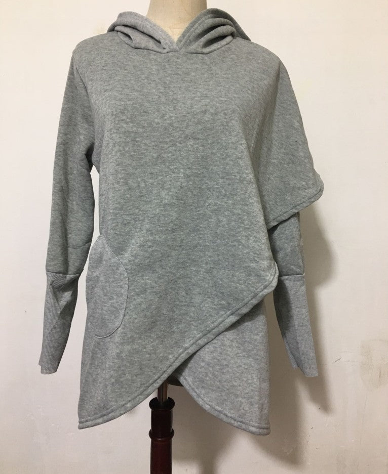 Vireous Loose Long Asymmetrical Women's Fashion Hoodie