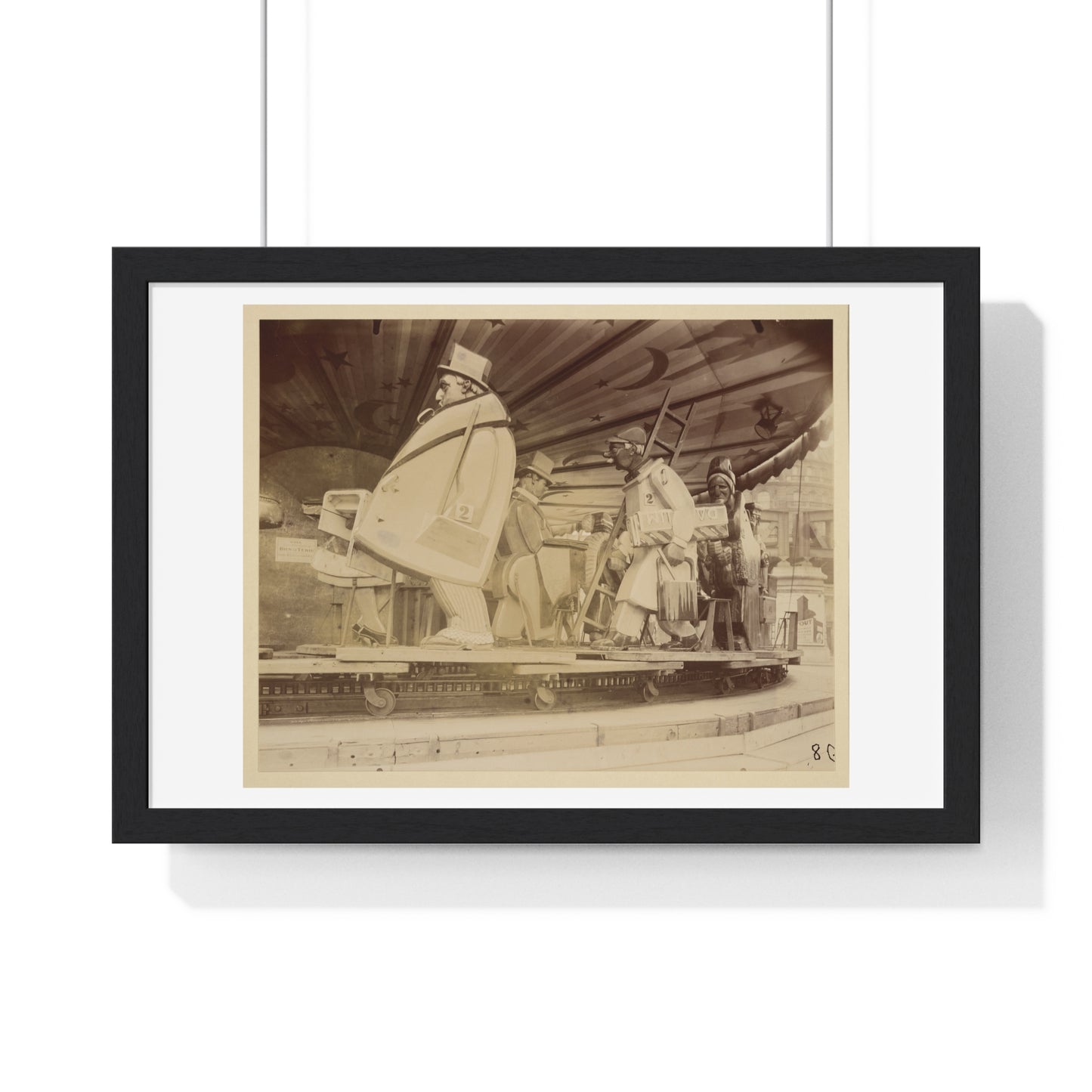 Vintage Photography 'Fête du Trone' by Eugène Atget, from the Original, Framed Art Print