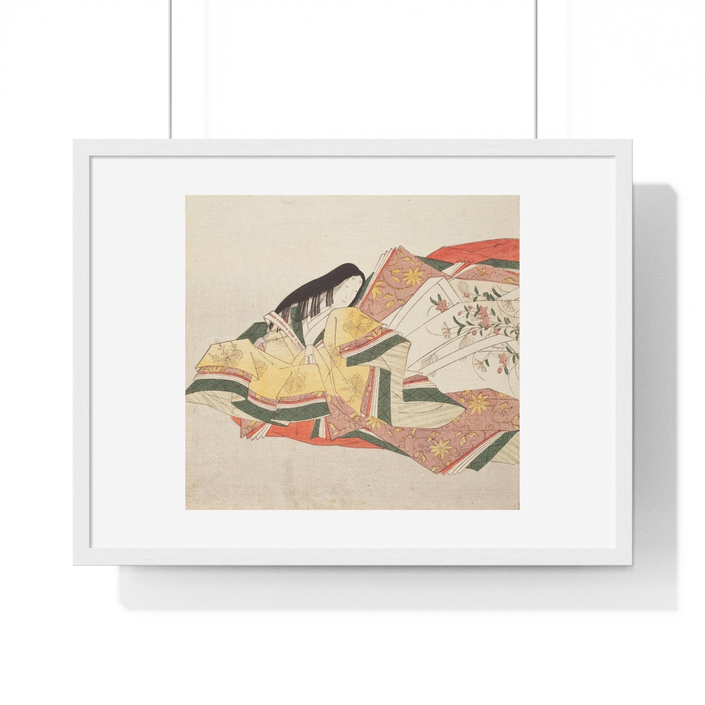 Poetess (1801) by Chobunsai Eishi from the Original, Framed Art Print