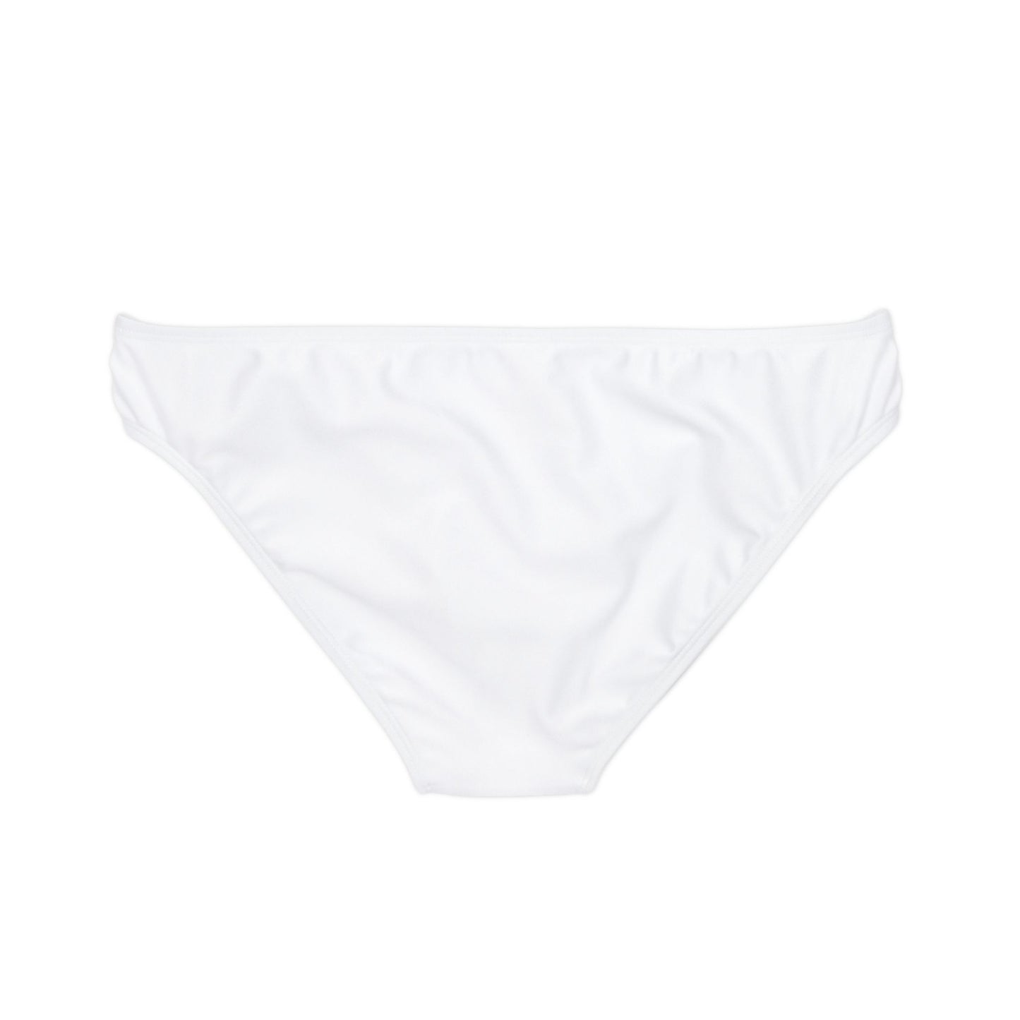 'Not a Dude' Women's White Printed Loop Tie Side Bikini Bottom