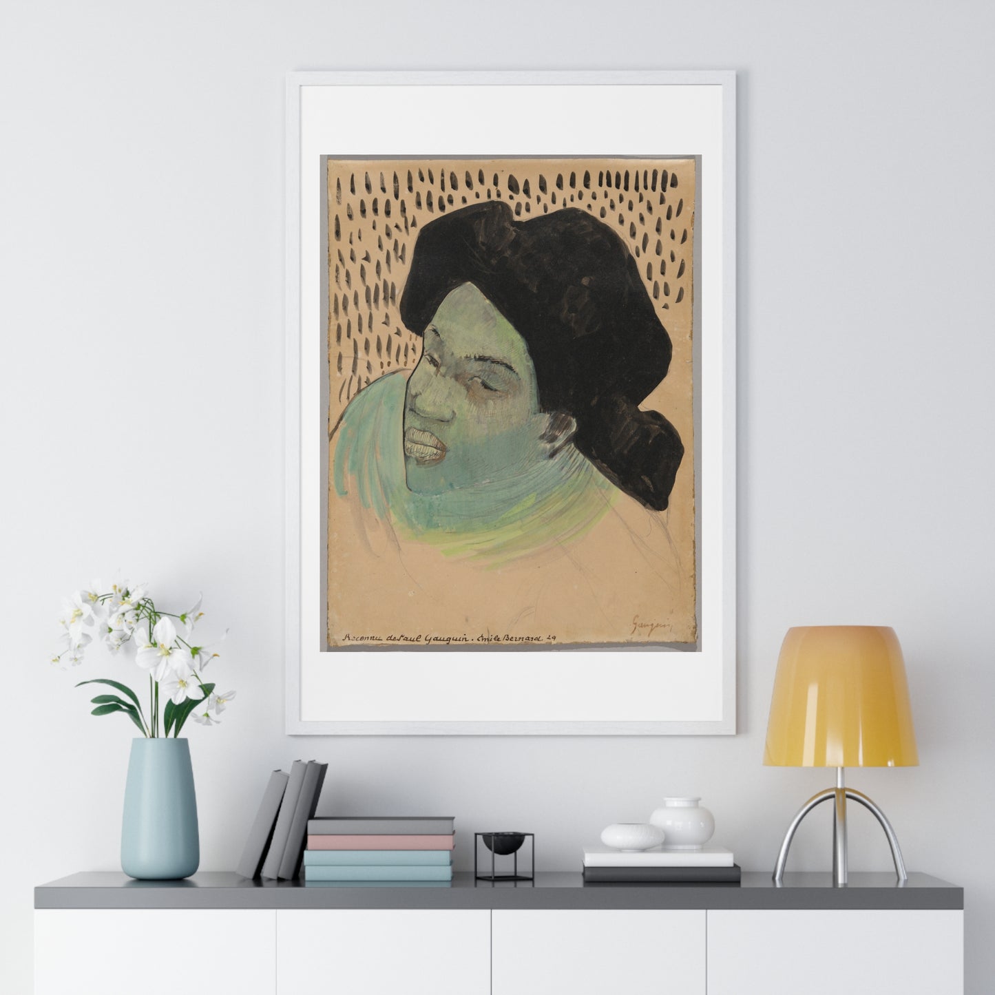 Head of a Tahitian Woman (circa 1892) by Paul Gauguin, from the Original, Framed Art Print