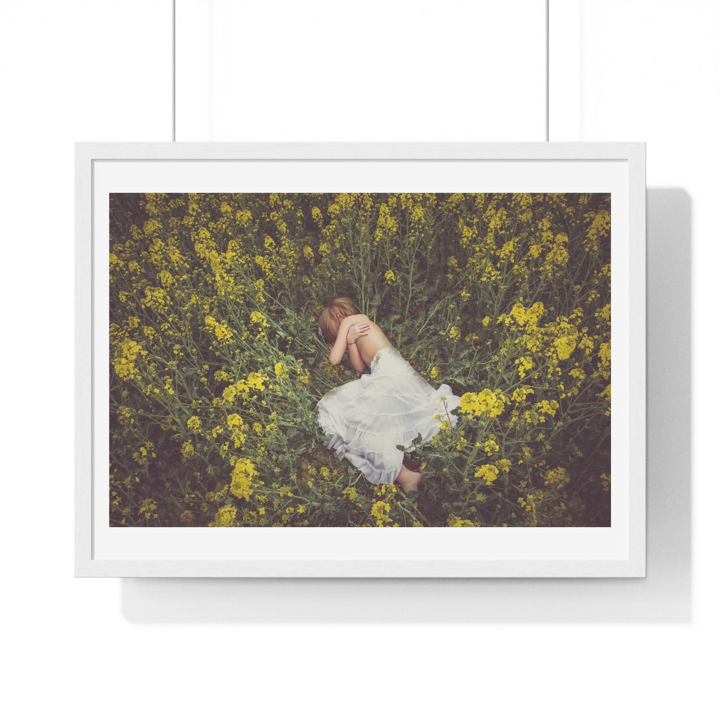 Asleep in the Rapeseed Field 'Designed by AI' Framed Art Print