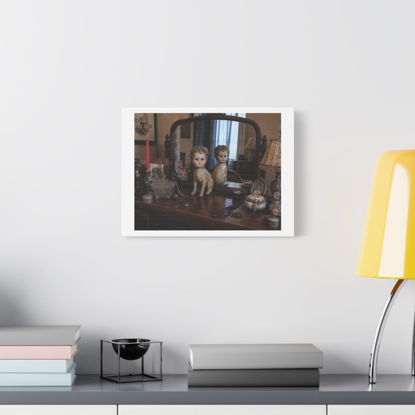 Eclectic Vintage Dressing Table 'Designed by AI' Art Print on Canvas