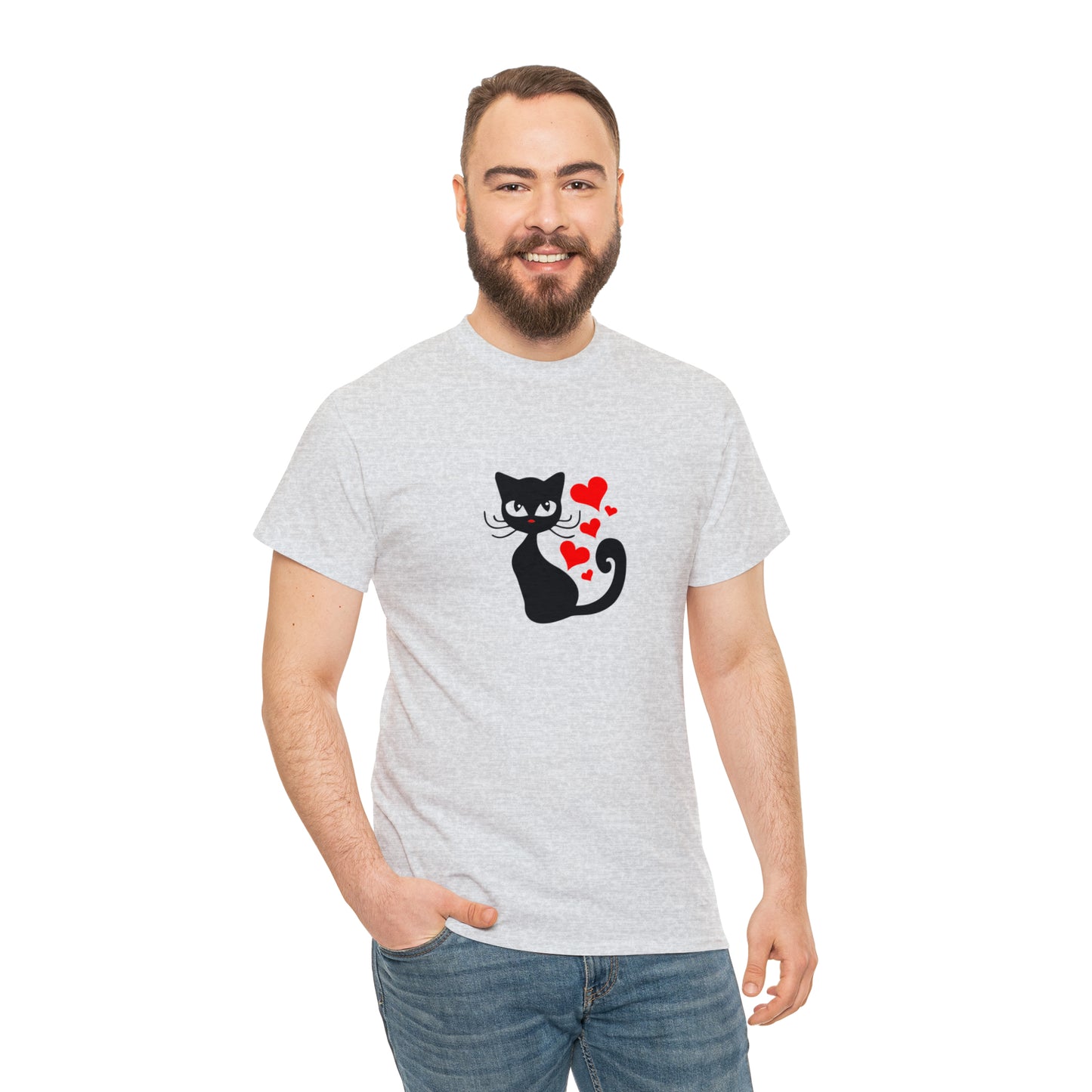 Love Cat Design Fashion T-Shirt