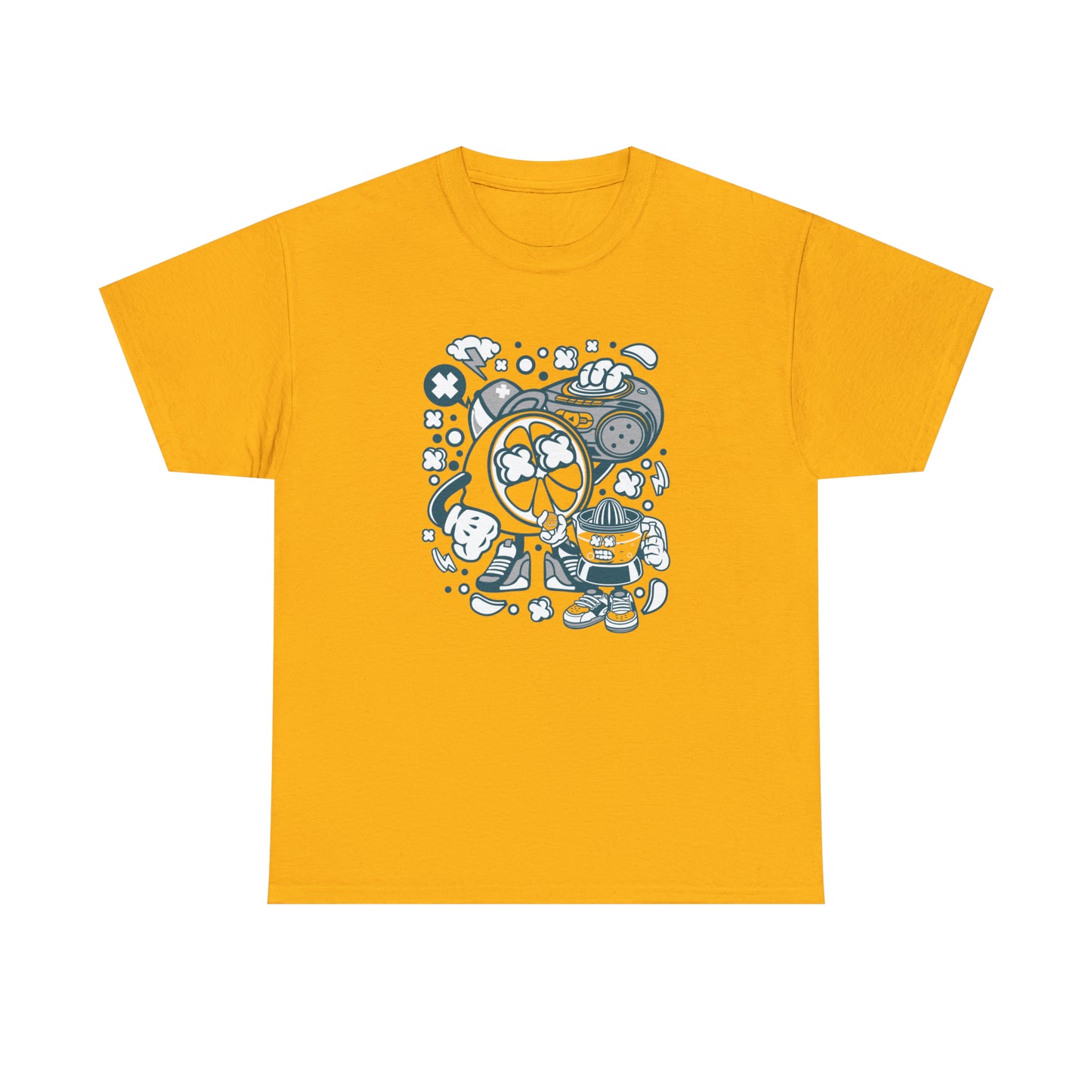 Orange Boombox Cartoon T-Shirt