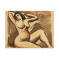 Female Nude Seated by Carl Newman Art Print on Satin Canvas, Stretched