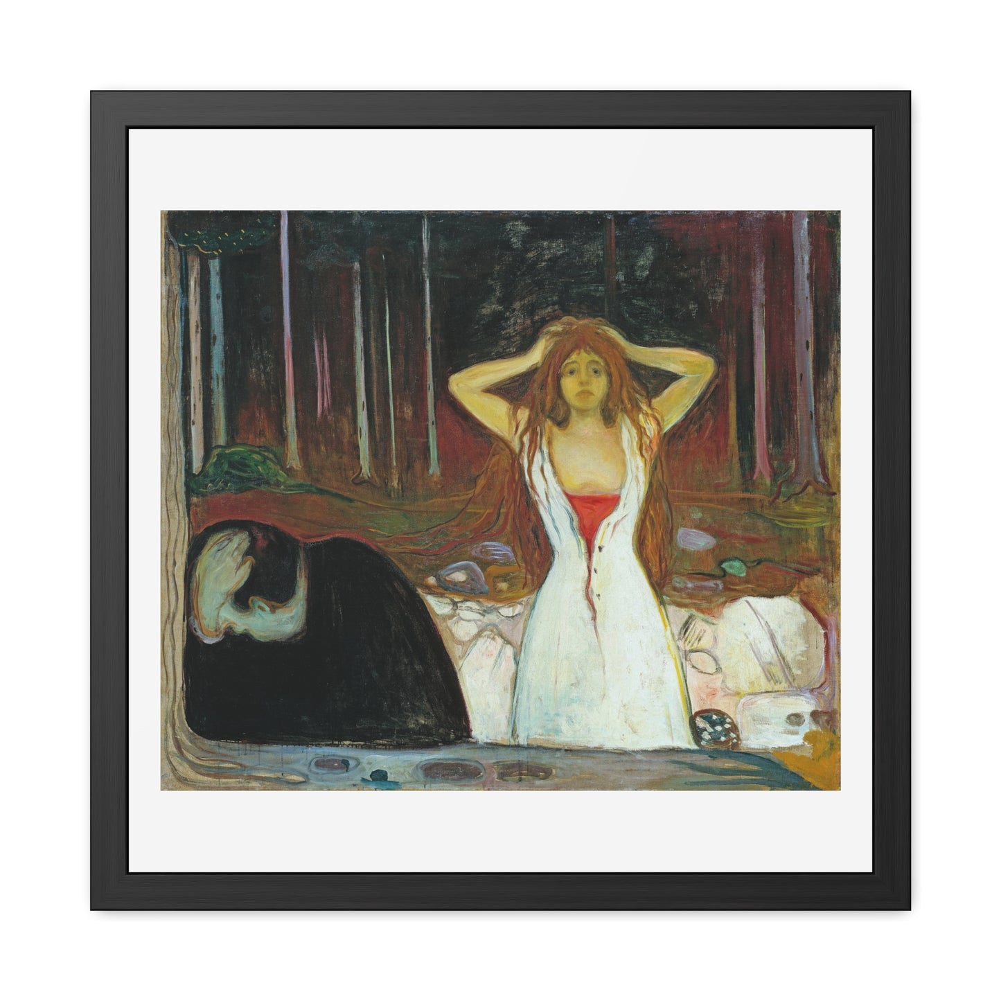 Ashes (1895) by Edvard Munch Reproduction of the Famous Painting from the Original, Wooden Framed Print