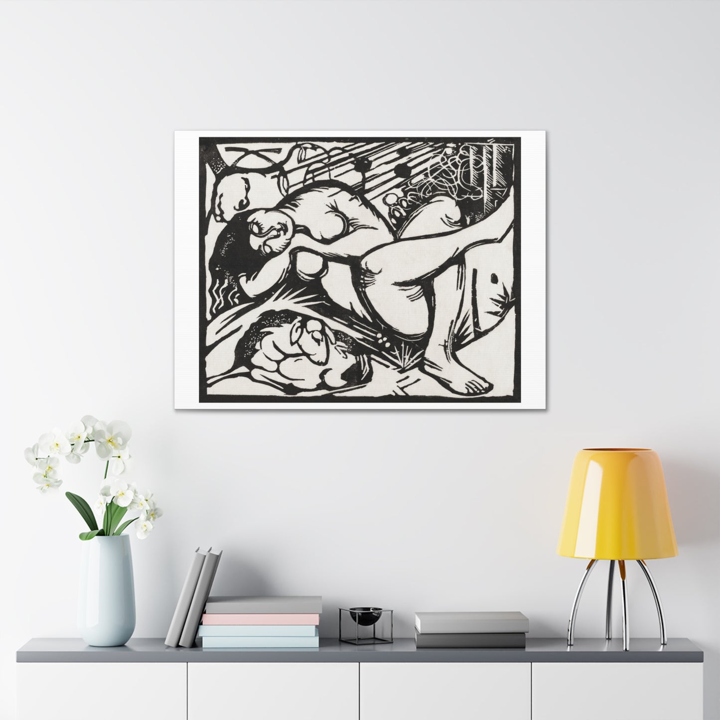 Sleeping Shepherdess (1912) by Franz Marc, Canvas Art Print from the Original