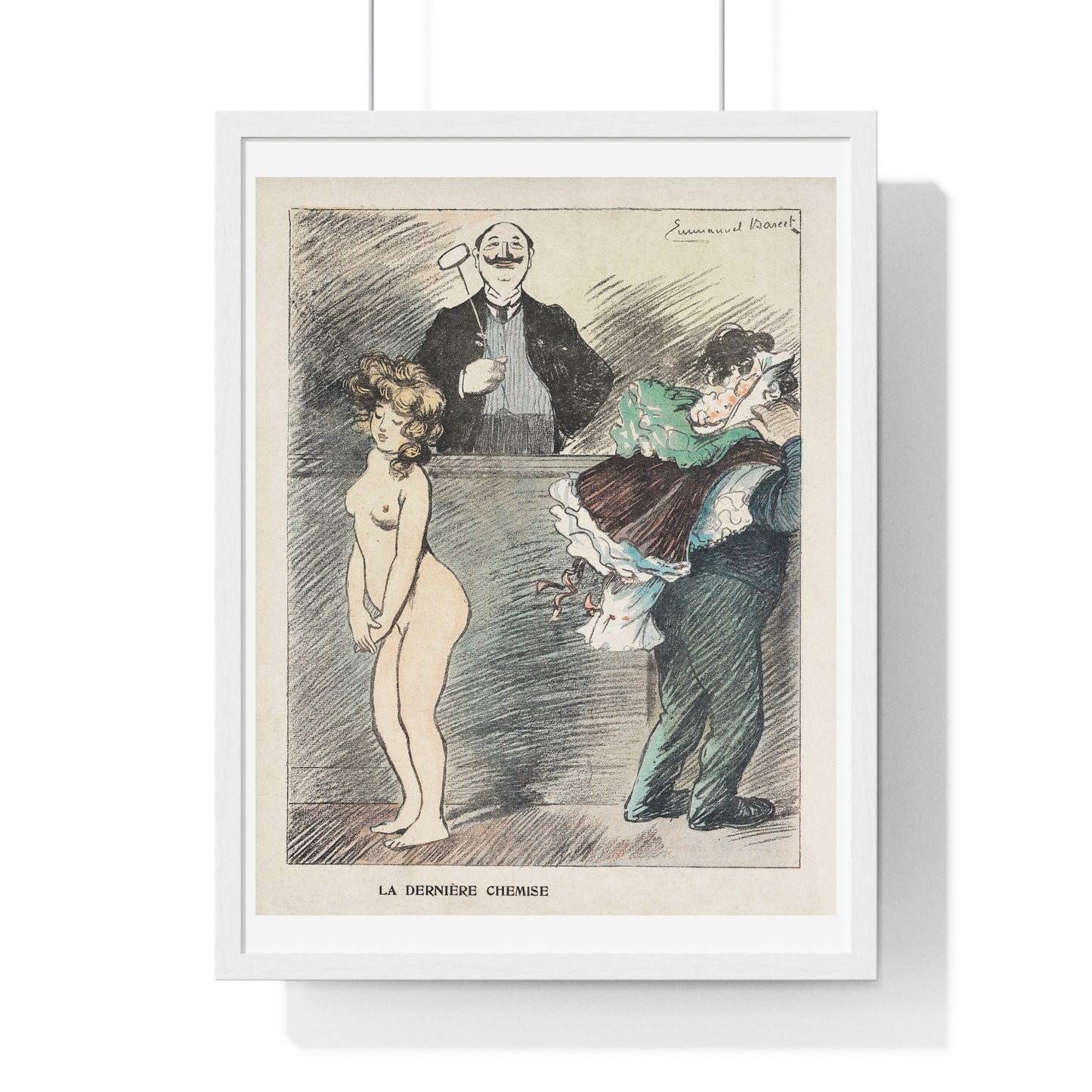Veilinghouder met een Naakte Vrouw (1905) by Anonymous, from the Original, Framed Art Print