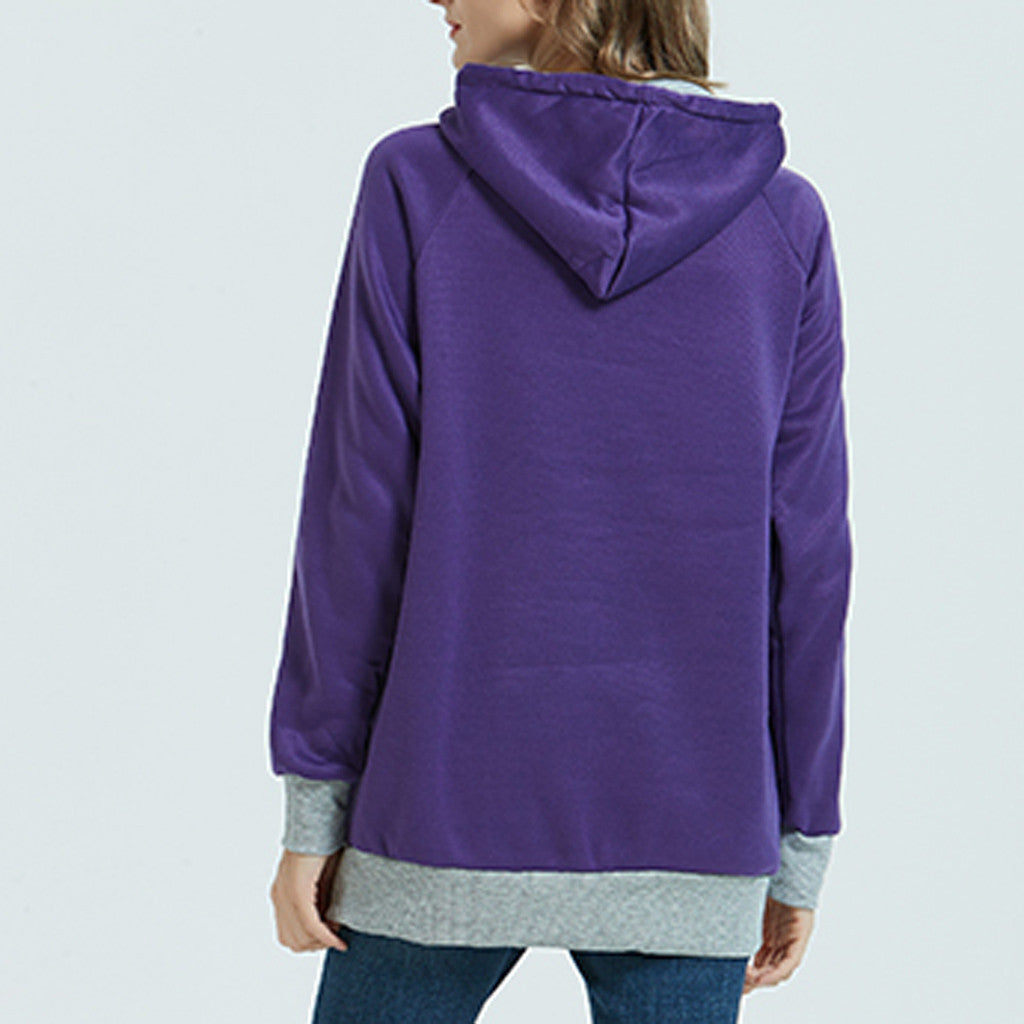 Women's Hoodie with Super-Size Front Travel Pocket, Multi Colours