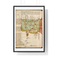 Antique Map of Lower Egypt (circa 1607) from the Original Sir Walter Raleigh Manuscript, Framed Print