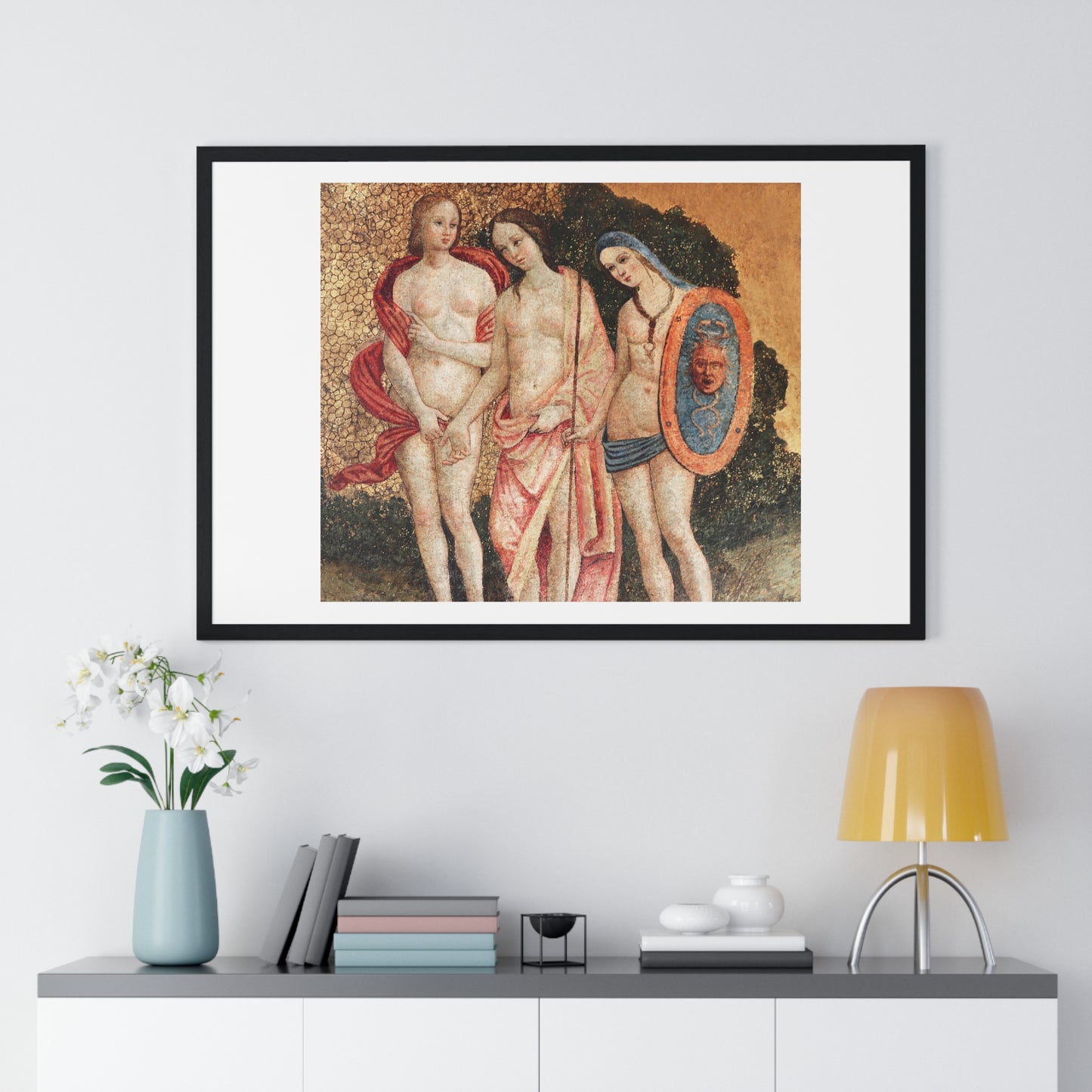 Judgment of Paris (circa 1509) from the Original Fresco by Pinturicchio, Framed Art Print