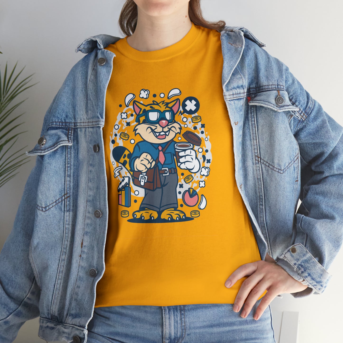 Leopard Businessman Cartoon T-Shirt