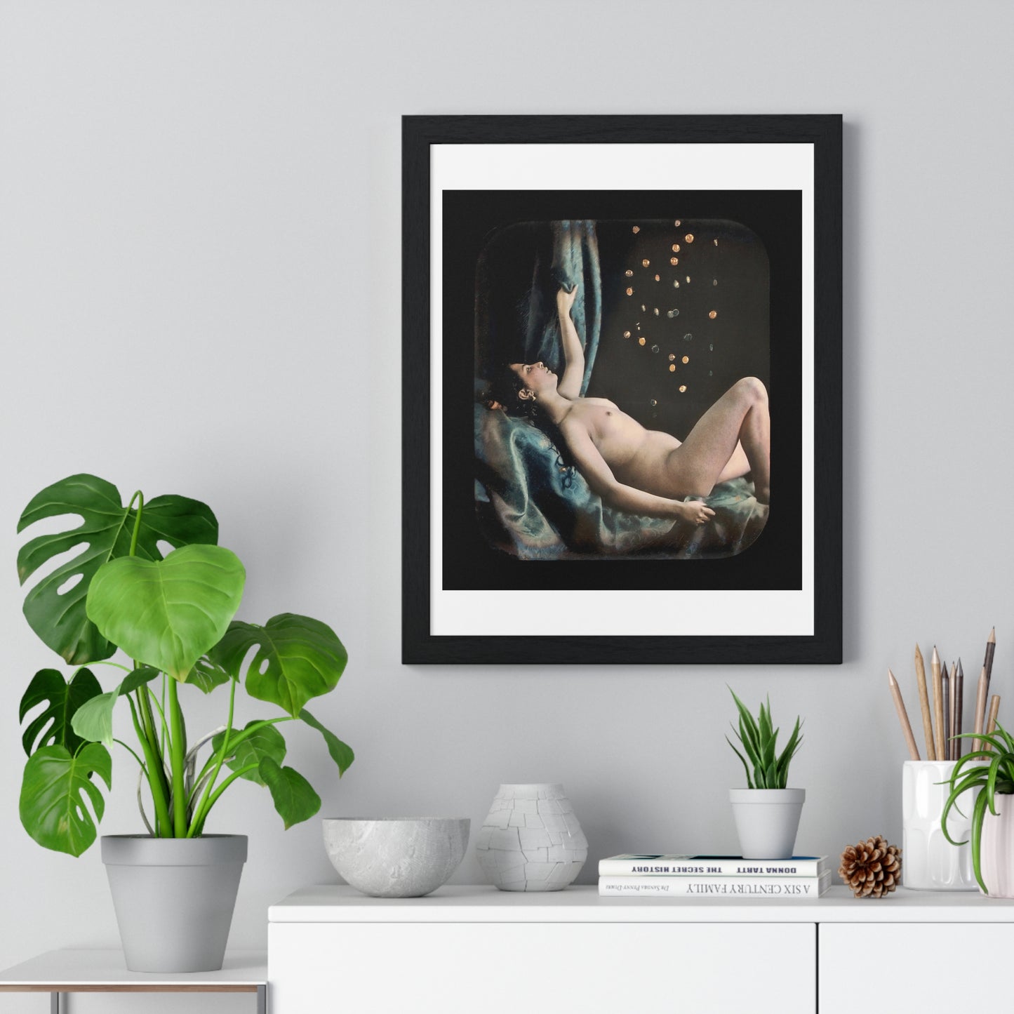 Reclining Female Nude Posed as Danae (1850s) from the Original, Framed Art Print