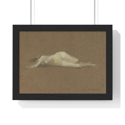 Nude Woman on Her Side by Thomas Wilmer Dewing from the Original, Framed Art Print