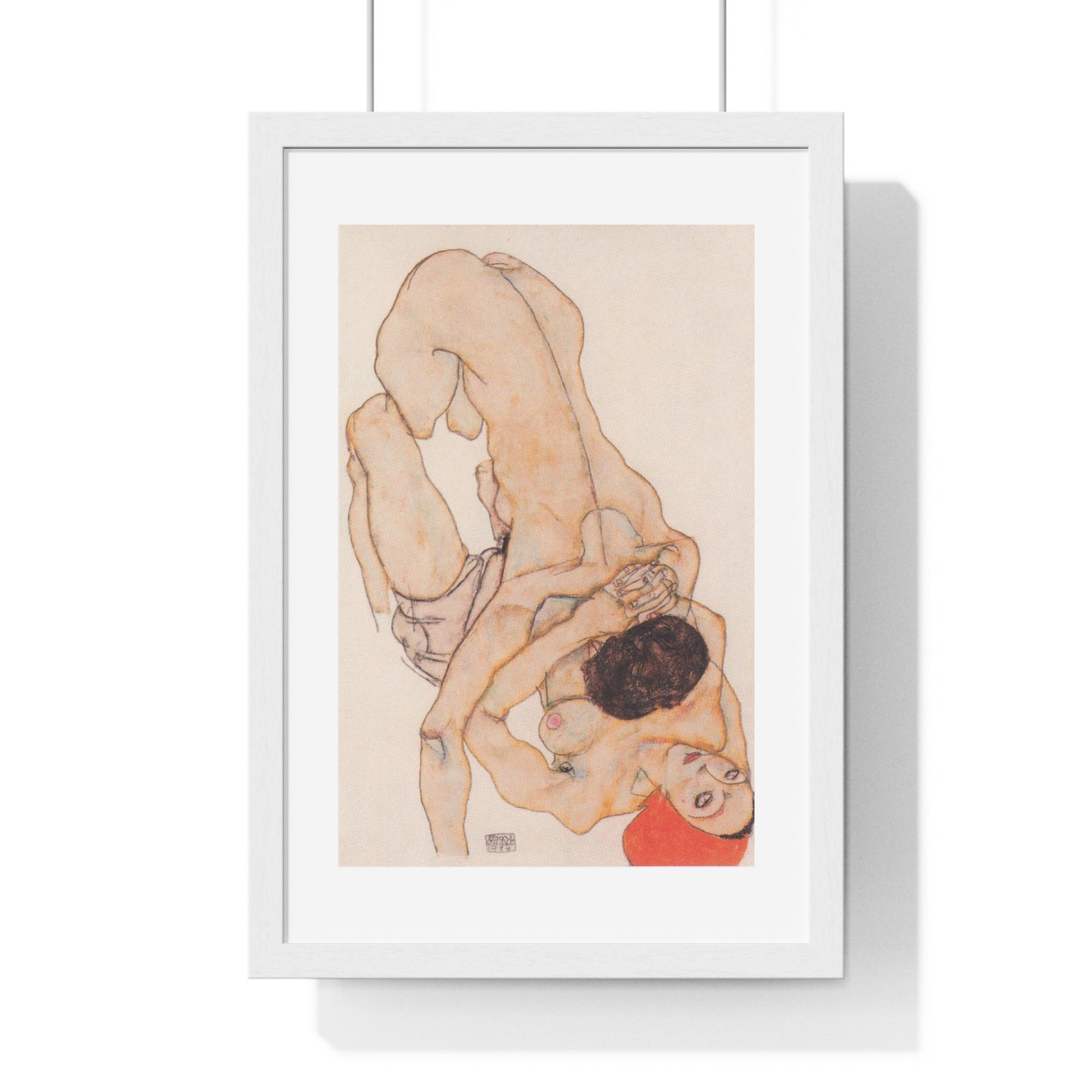 Lesbisches Liebespaar (1914) 'Lesbian Lovers' by Egon Schiele Art Print from the Original Watercolour