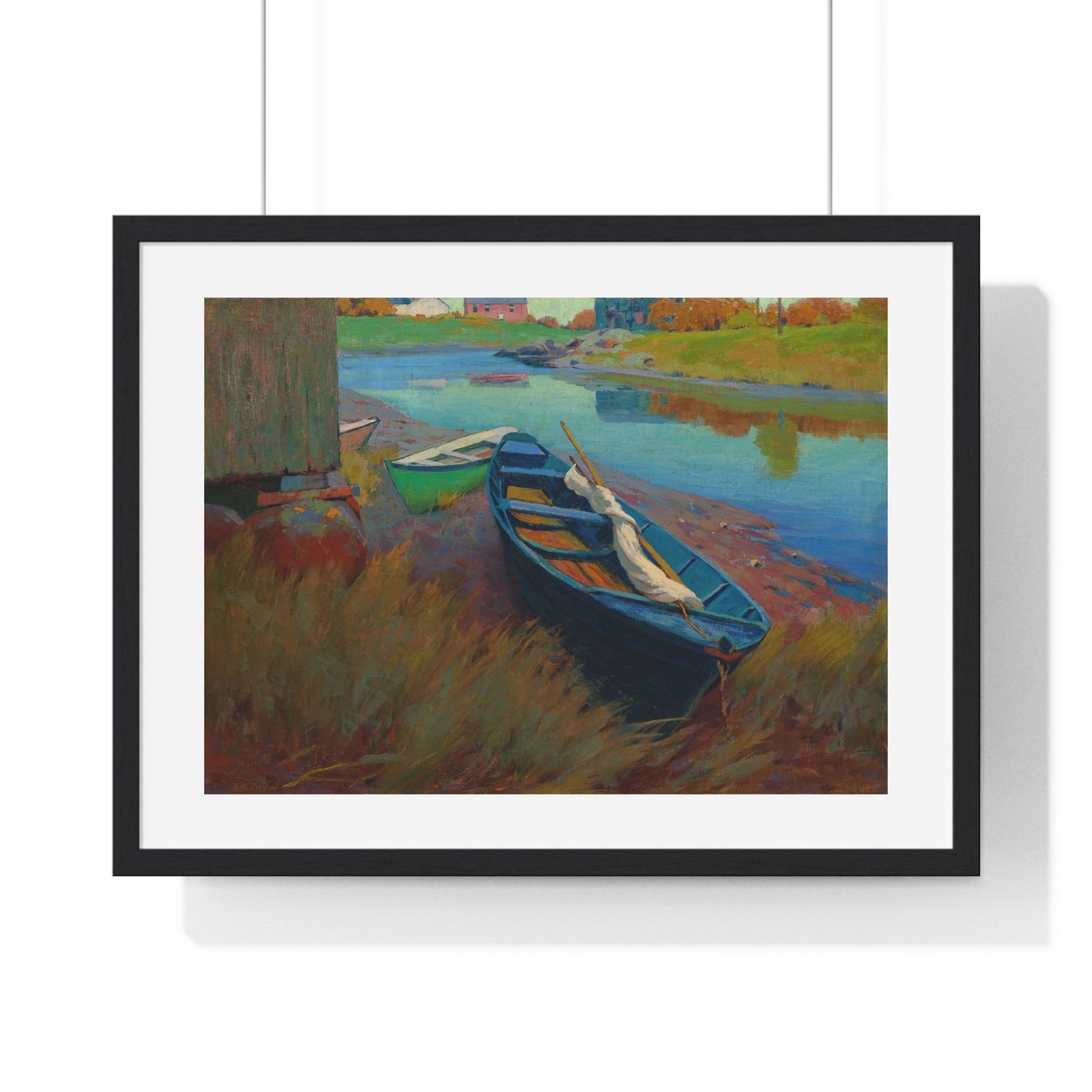 Boats at Rest (circa 1895) by Arthur Wesley Dow, from the Original, Framed Print
