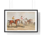 Illustration of Jockeys from 'The Costume of Yorkshire' (1814) by George Walker, from the Original, Framed Art Print