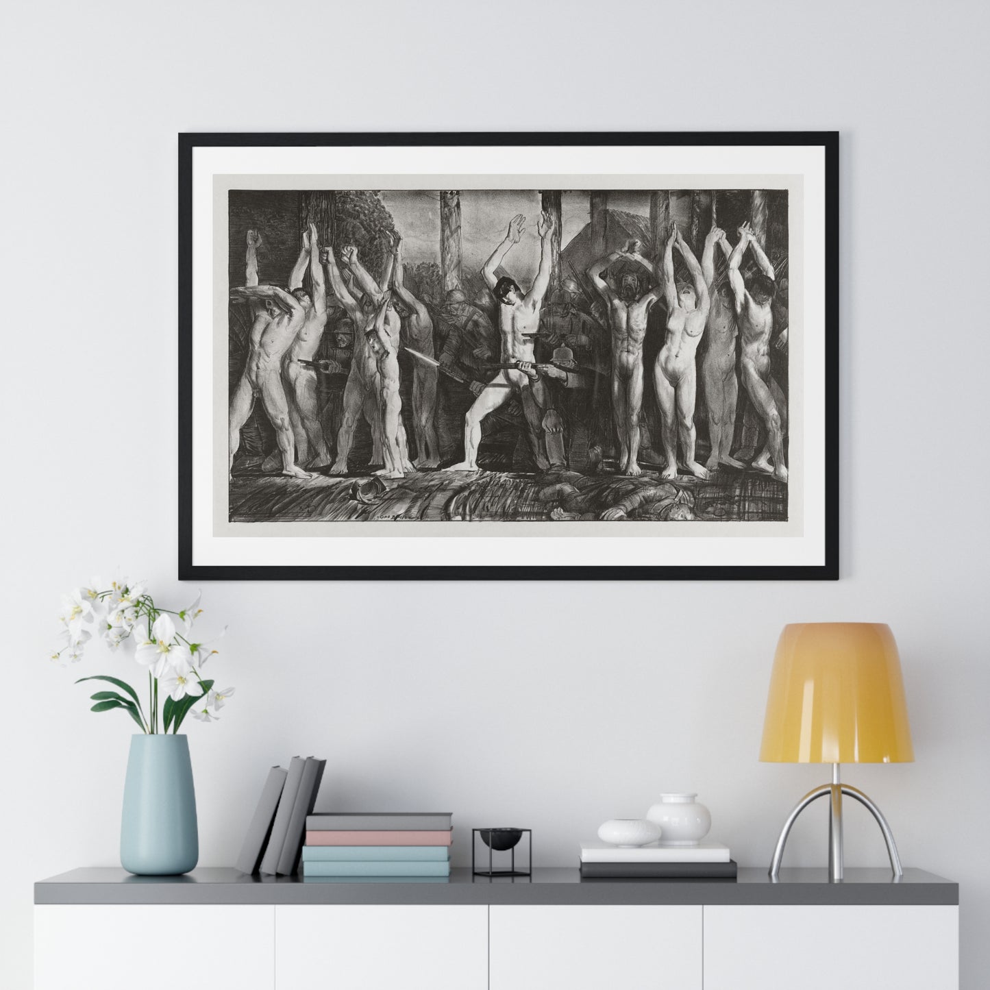 The Barricade, First Stone (1918) by George Wesley Bellows, from the Original, Framed Print