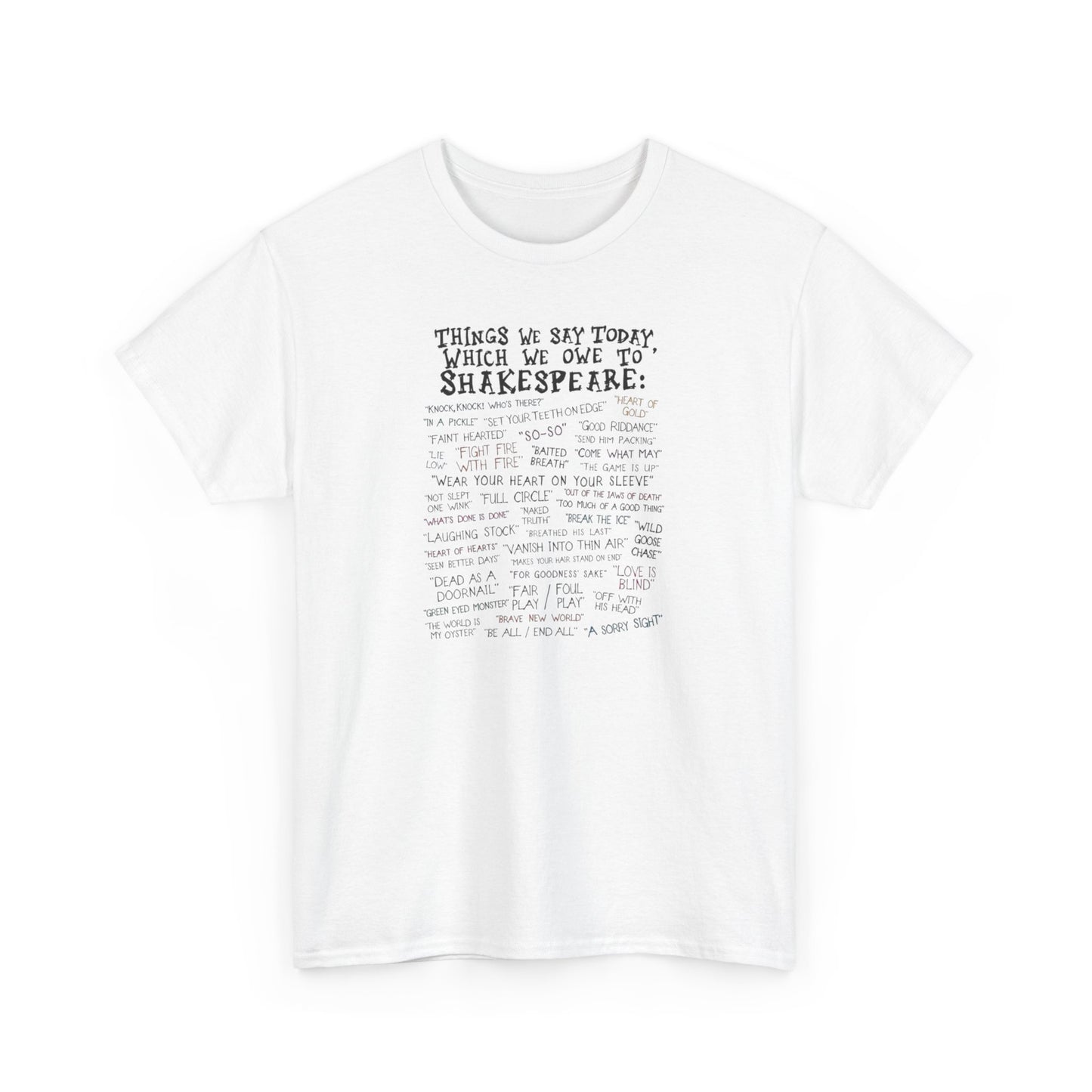 Shakespeare Lover, Shakespeare Quotes T-Shirt