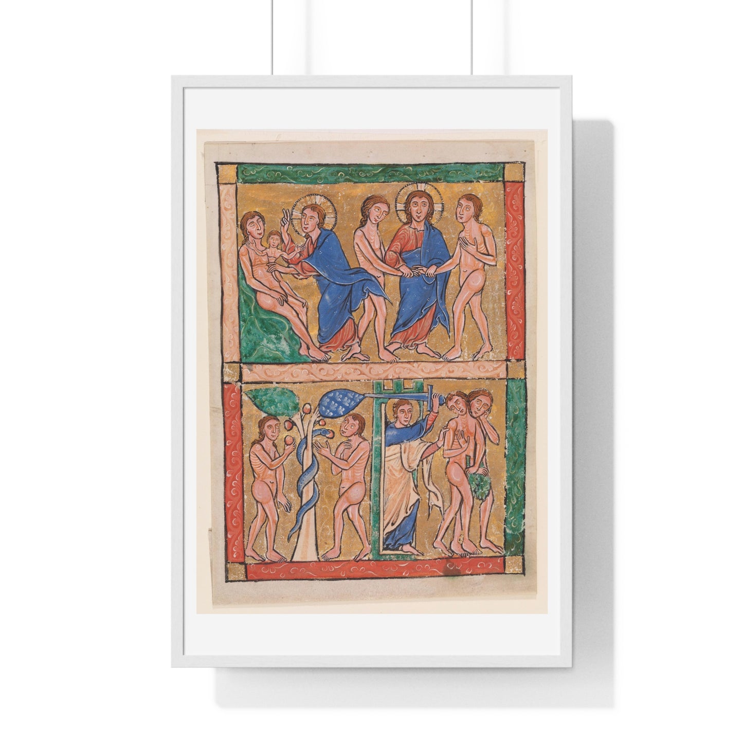 Scenes from the Book of Genesis: the Creation of Eve, the Marriage of Adam and Eve, the Temptation, and the Expulsion (circa 1250) from the Original, Framed Art Print