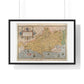Tudor Antique Map of Dorset from Lord Burghley's Atlas (1579) from the Original, Framed Print