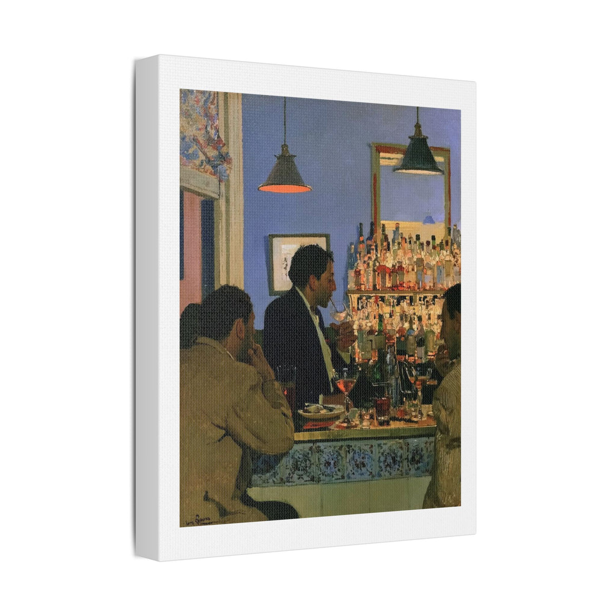 Café Art IV, Print on Satin Canvas, Stretched