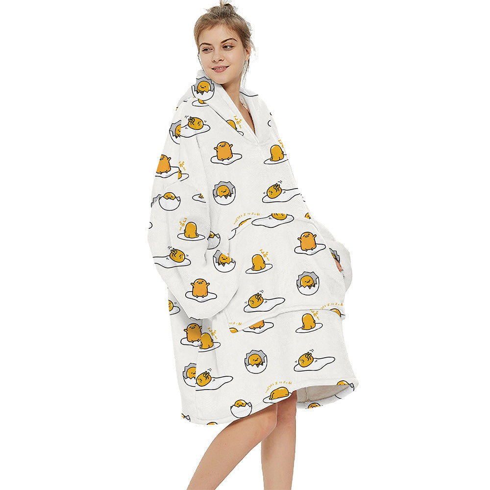 Extra-Large Printed Warm Layabout Blanket Hoodie