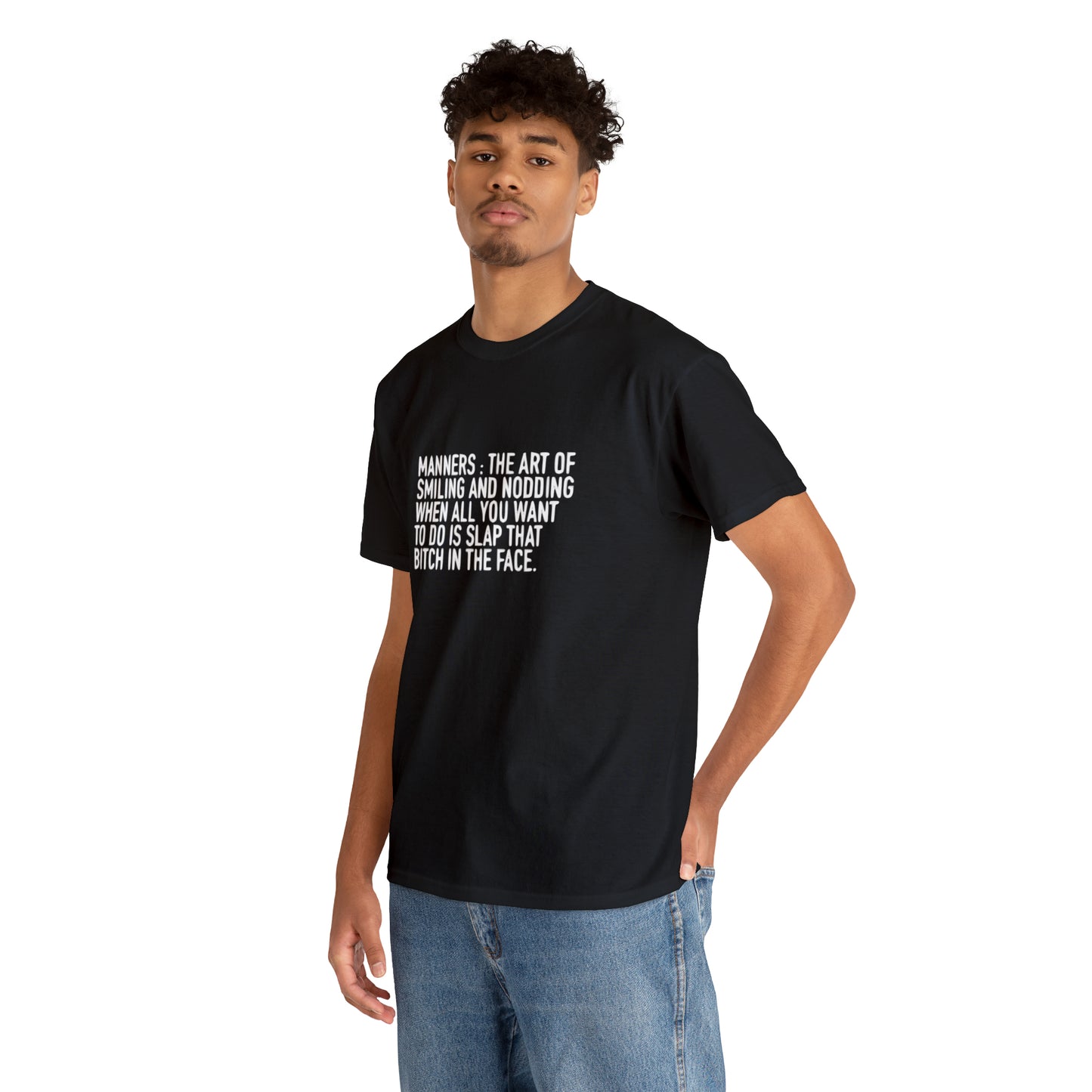 Manners: The Art of Smiling and Nodding, Funny Sarcastic T-Shirt