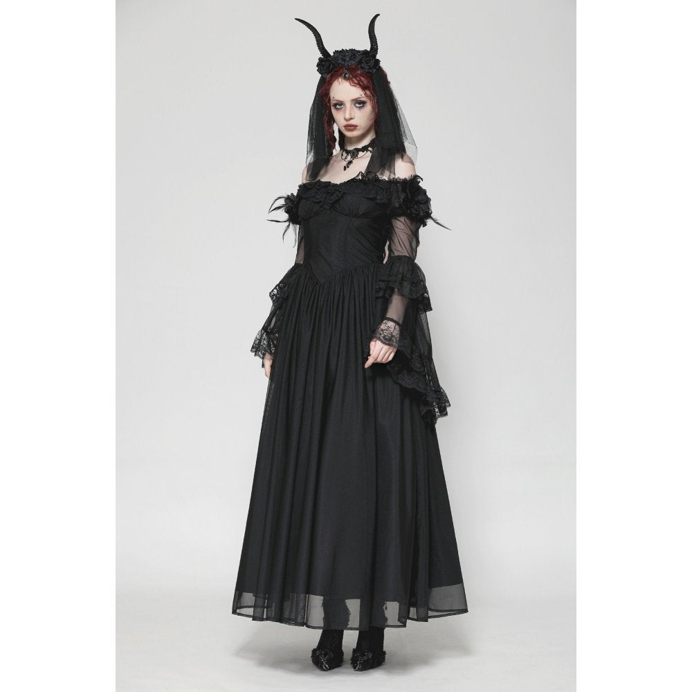 Dark in Love Millicent Black Tulle Feather Fantasy dress