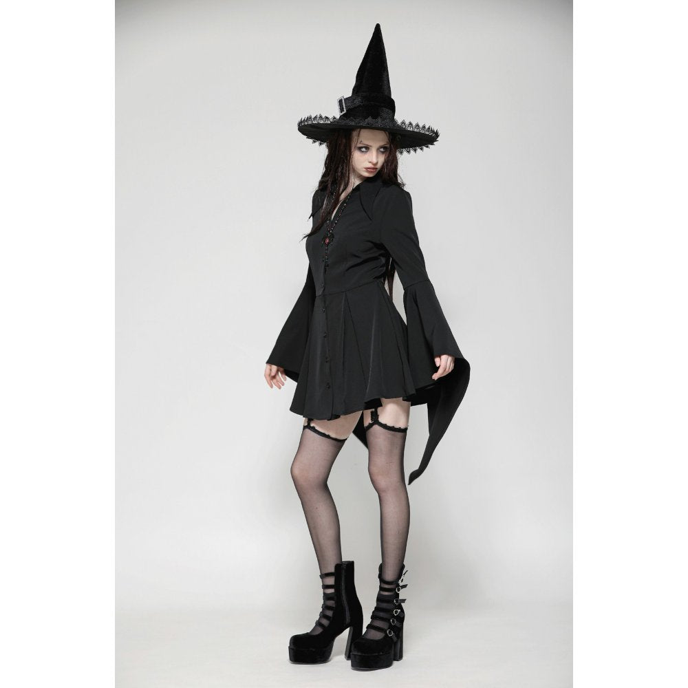 Dark in Love Darya Witchy Bell-Sleeve Shirt Dress