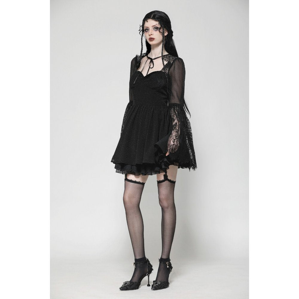 Dark in Love Greta Dark Mystique Gothic Lace-Up Mesh Dress