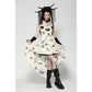 Dark in Love Zosia Punk Gothic Butterfly Embroidered Lace Dress in Beige