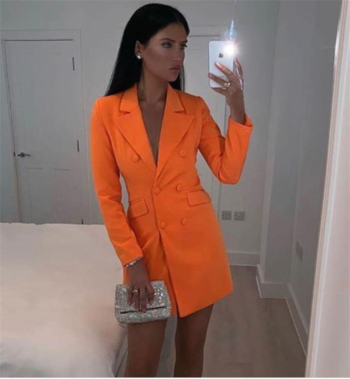 Vireous Solid Colour Minimalist Women's Suit Jacket