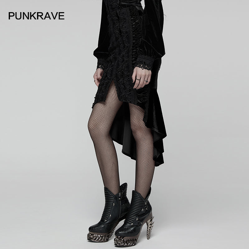 Punk Rave Belladonna Goth Rose Fishtail Skirt