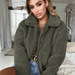 Vireous Camel Fleece Women's Bomber-Style Jacket