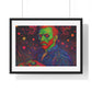 Vincent van Gogh Self Portrait Remixed, Psychedelic Art 'Designed by AI' Framed Print