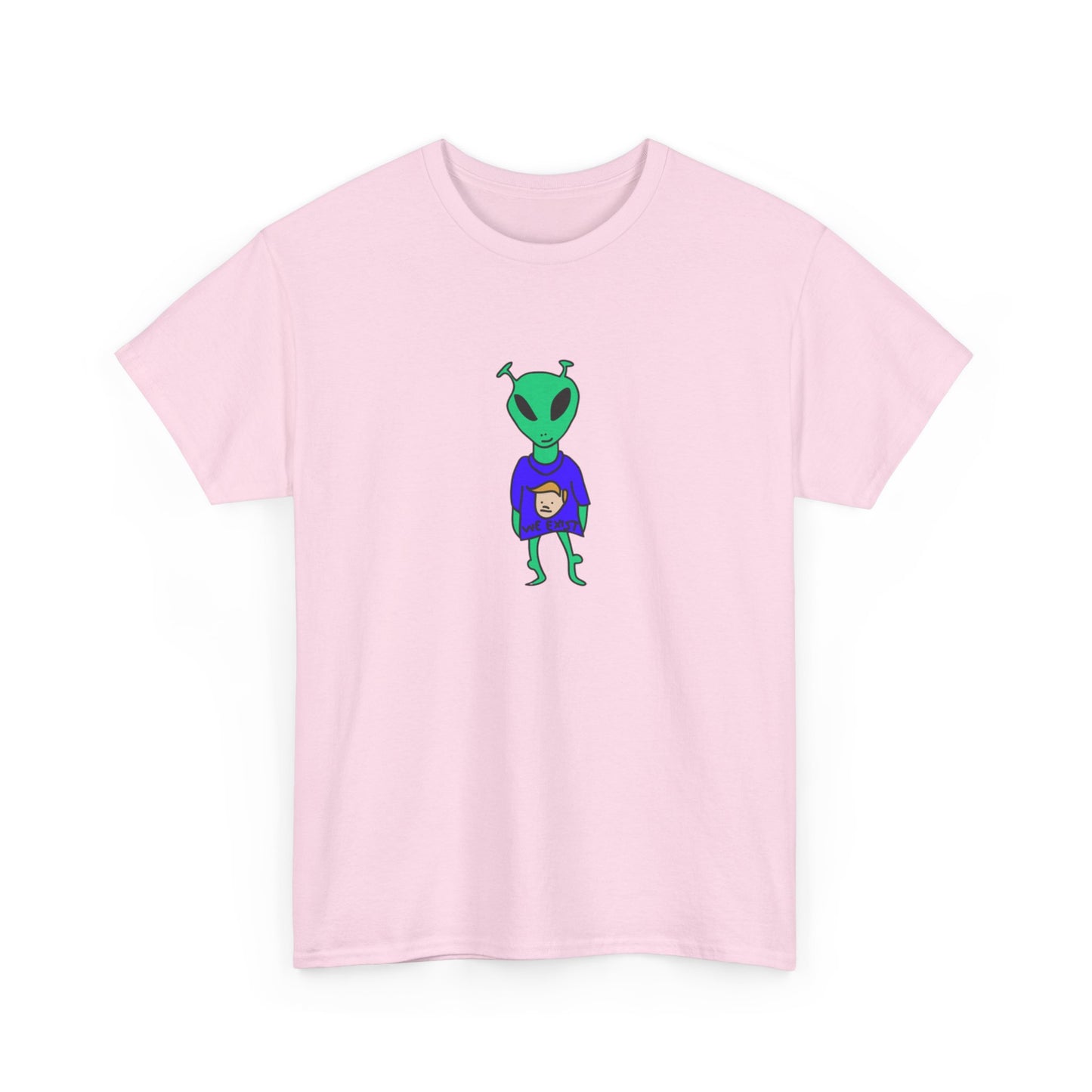 'We Exist' Alien Cartoon Art T-Shirt