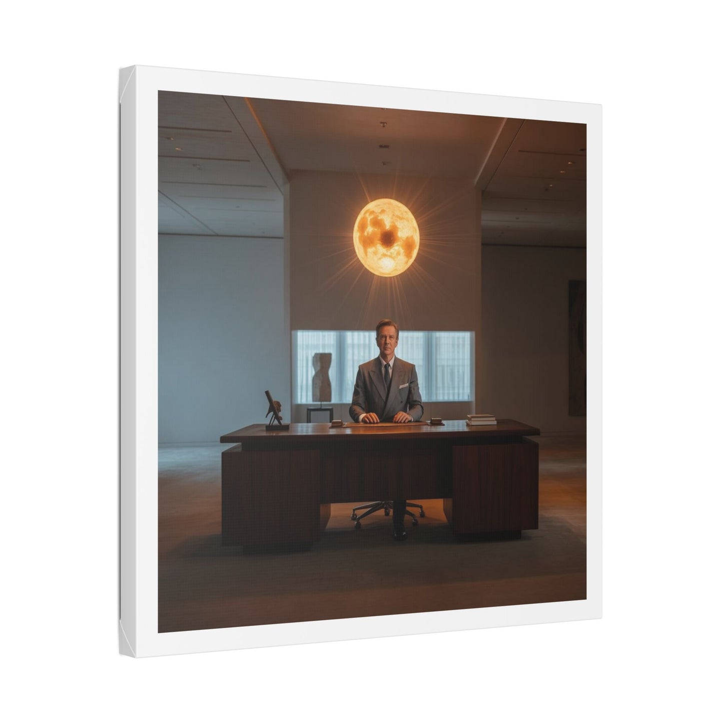 Boss Never Leaves the Building Without His Own Sun 'Designed by AI' Canvas Art Print