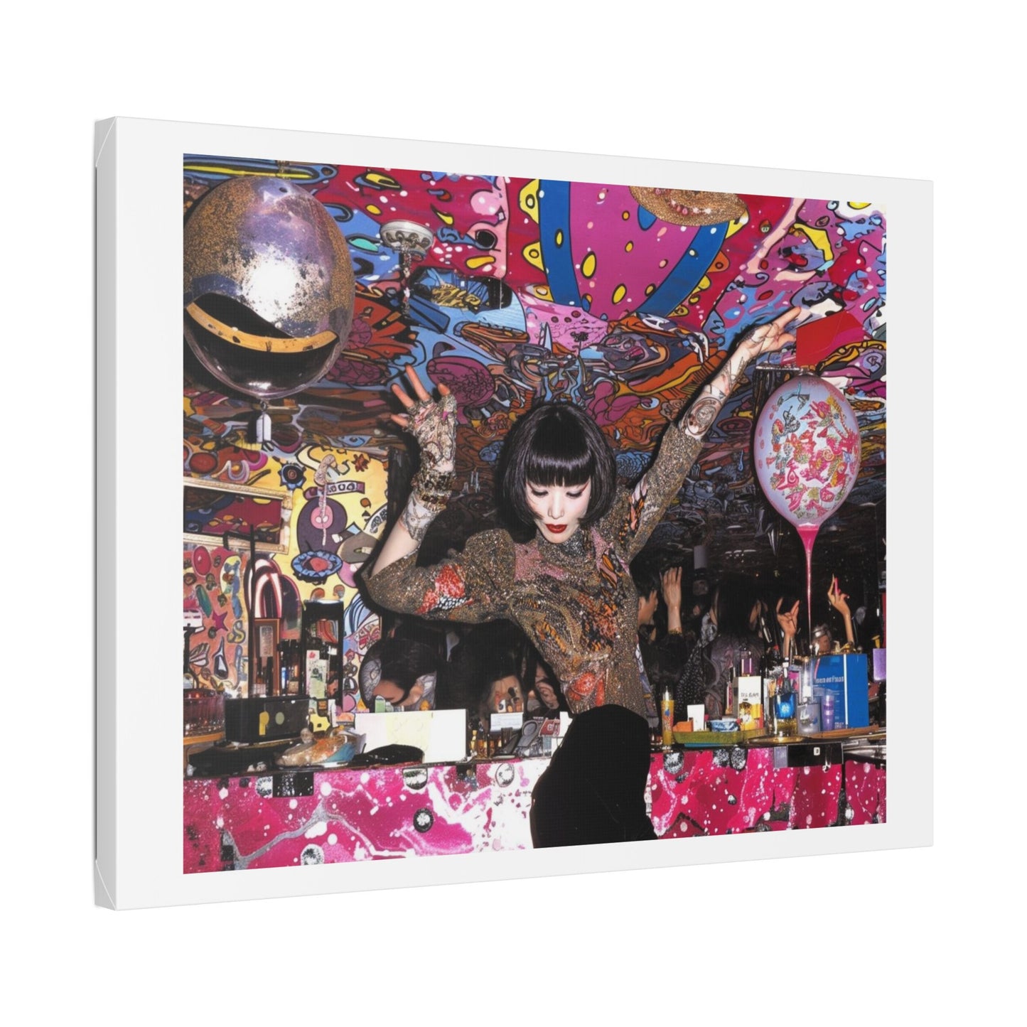 Psychedelic Japan VI Abstract Art 'Designed by 'AI Canvas Art Print