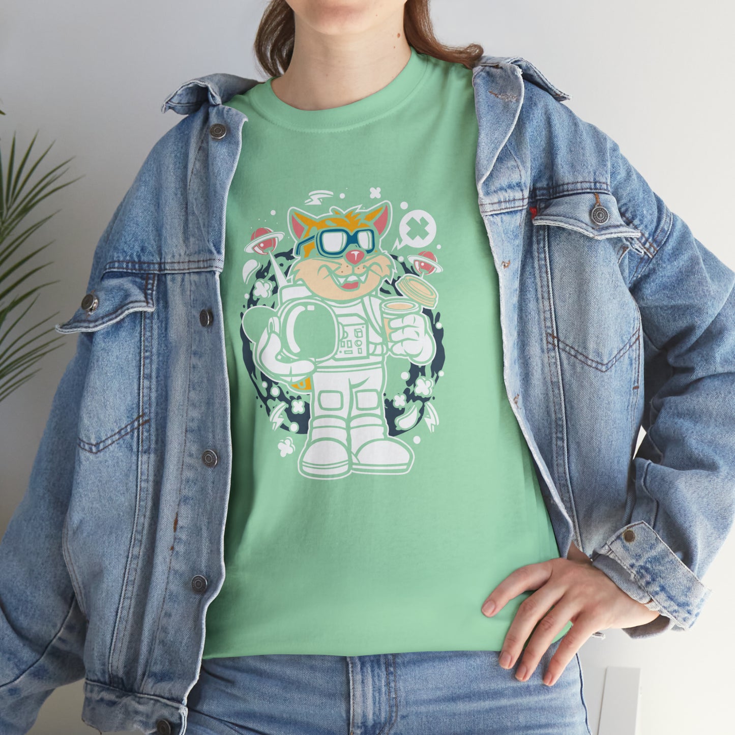 Leopard Astronaut Cartoon T-Shirt