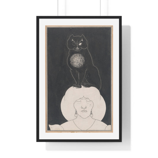 The Black Cat, for Edgar Allan Poe's 'Tales of Mystery and the Imagination' by Aubrey Vincent Beardsley, from the Original, Framed Print