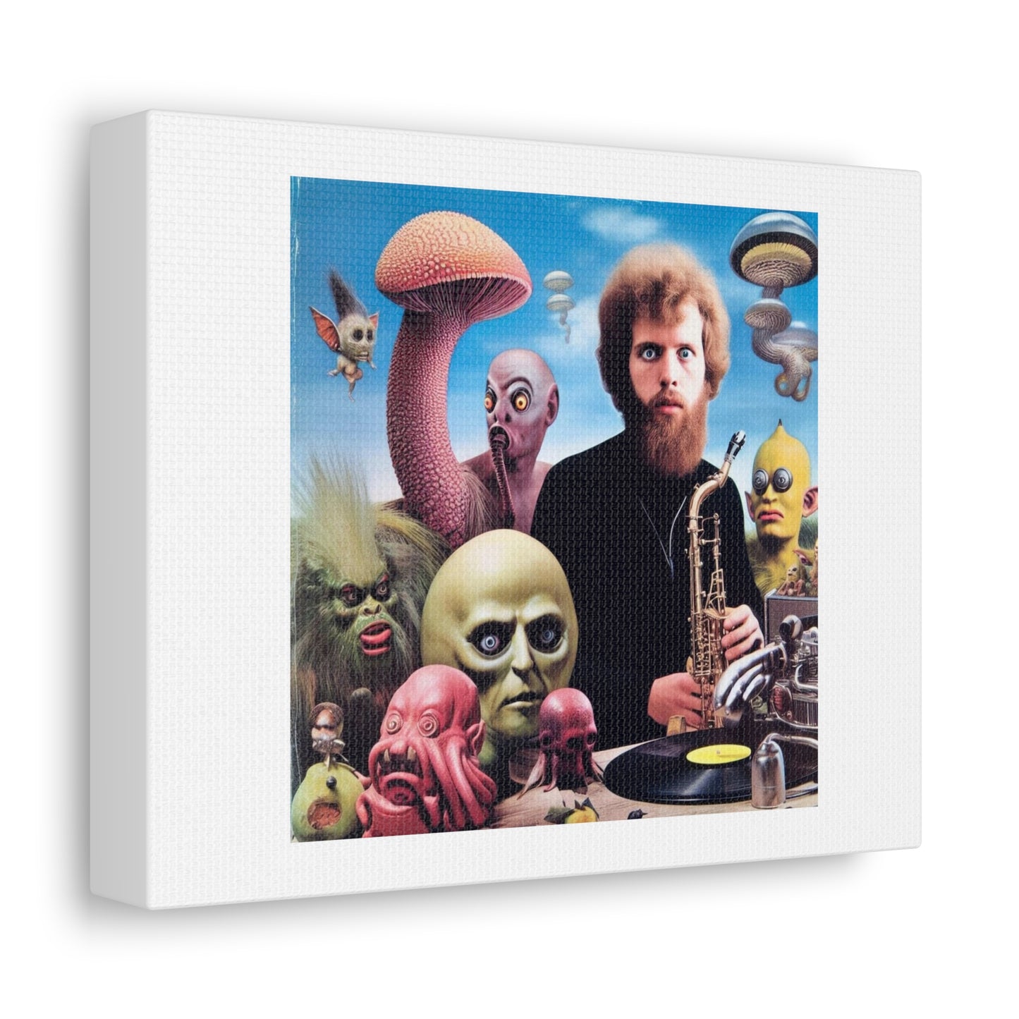 Weird and Disturbing Album Cover Art II 'Designed by AI' Art Print on Canvas