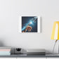 Robot and Human in Michelangelo's 'Creation of Adam' III, Art Print 'Designed by AI' on Canvas