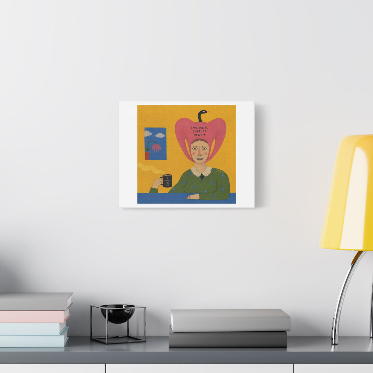 I Cheer for Me, Cartoon Art Print on Canvas
